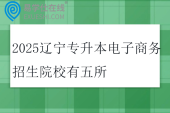 2025辽宁专升本电子商务招生院校有五所