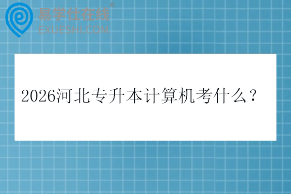 2026河北专升本计算机考什么?