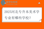 2025河北专升本美术学专业有哪些学校？