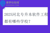 2025河北专升本软件工程都有哪些学校？