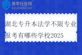 湖北专升本法学不限专业报考有哪些学校2025