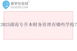 2025湖南专升本财务管理有哪些学校？