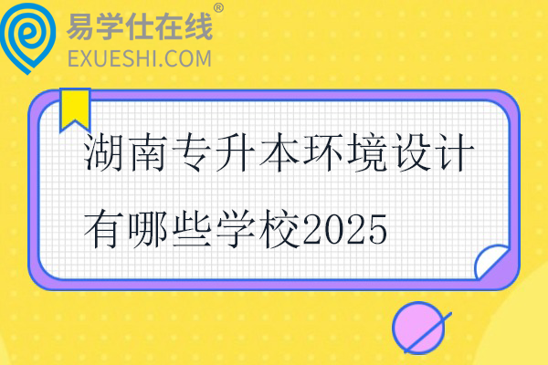 湖南专升本环境设计有哪些学校2025