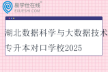湖北数据科学与大数据技术专升本对口学校2025