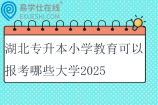 湖北专升本小学教育可以报考哪些大学2025