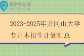 2023-2025年井冈山大学专升本招生计划汇总