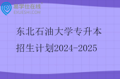 东北石油大学专升本招生计划2024-2025