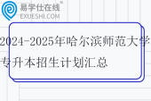 2024-2025年哈尔滨师范大学专升本招生计划汇总