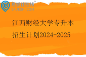 江西财经大学专升本招生计划2024-2025
