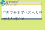 广西专升本文化艺术大类考试大纲2026