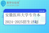 安徽医科大学专升本2024-2025招生计划