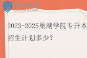 2023-2025巢湖学院专升本招生计划多少？