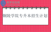 铜陵学院专升本招生计划2023-2025