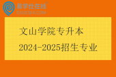 文山学院专升本2024-2025招生专业