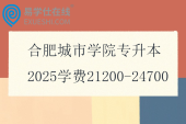 合肥城市学院专升本2025学费21200-24700