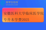 安徽医科大学临床医学院专升本学费2025