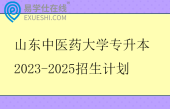 山东中医药大学专升本2023-2025招生计划