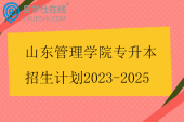 山东管理学院专升本招生计划2023-2025