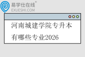 河南城建学院专升本有哪些专业2026
