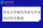 西北大学现代学院专升本2025年分数线