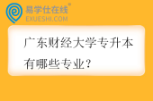 广东财经大学专升本有哪些专业？