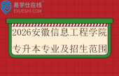 2026安徽信息工程学院专升本专业及招生范围