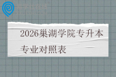 2026巢湖学院专升本专业对照表