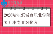 2026哈尔滨城市职业学院专升本专业对接表
