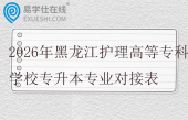 2026年黑龙江护理高等专科学校专升本专业对接表