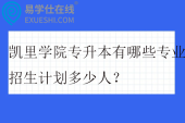 凯里学院专升本有哪些专业？招生计划多少人？