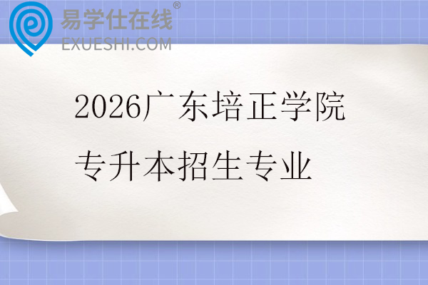 2026广东培正学院专升本招生专业