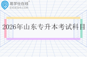 2026年山东专升本考试科目