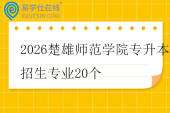 2026楚雄师范学院专升本招生专业20个