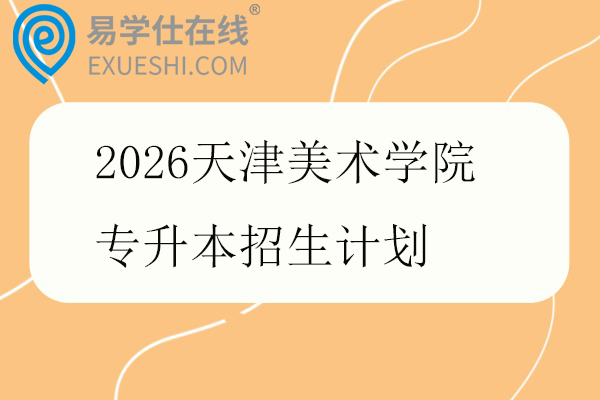 2026天津美术学院专升本招生计划