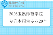 2026玉溪师范学院专升本招生专业20个