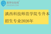 滇西科技师范学院专升本招生专业2026年