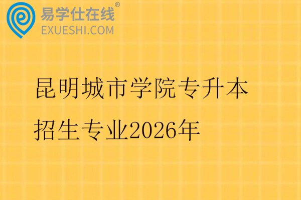 昆明城市学院专升本招生专业2026年