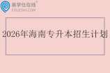 2026年海南专升本招生计划表