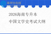 2026海南专升本中国文学史考试大纲