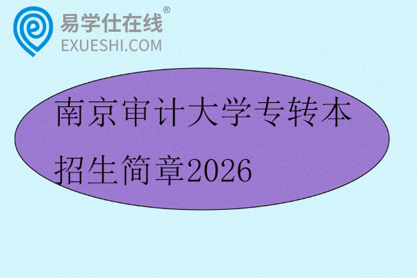 南京审计大学专转本招生简章2026