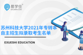 苏州科技大学2021年专转本自主招生录取结果可以查询了！