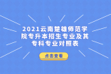 2021云南楚雄师范学院专升本招生专业及其专科专业对照表