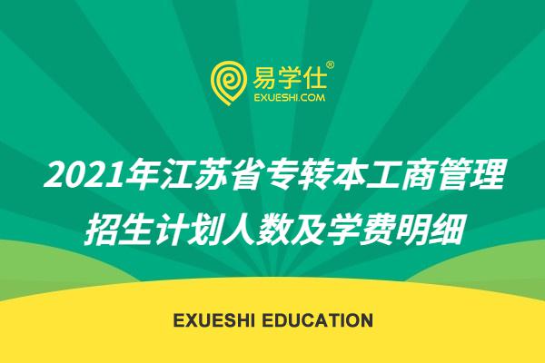 2021年江苏省专转本工商管理招生计划人数及学费明细
