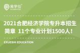 2021年合肥经济学院普通专升本招生简章公布，11个专业招生计划1500人！
