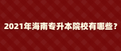 2021年海南专升本院校有哪些？