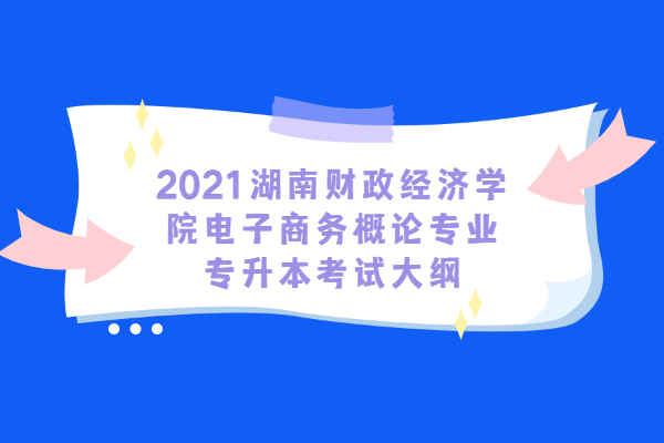 2021湖南财政经济学院电子商务概论专业专升本考试大纲