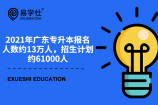 2021年广东专升本报名人数约13万人，招生计划约61000人！