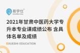 2021年甘肃中医药大学专升本专业课成绩公布 含具体名单及成绩