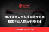2021年湖南人文科技学院专升本招生专业、人数及考试科目公布啦