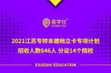 2021江苏专转本建档立卡专项计划招收人数646人 分设14个院校